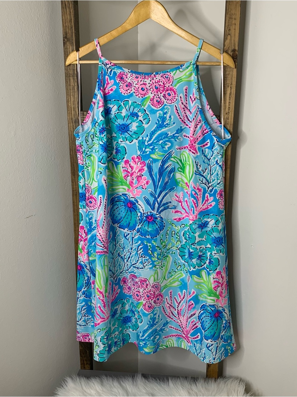 Aryeh Bright Blue Floral Slip Summer Dress Size XL